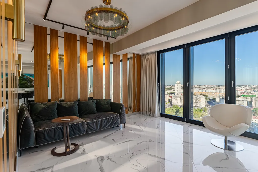 Vip апартаменты в парус-сити на 21 этаже, 101 метр, центр, 2 балкона