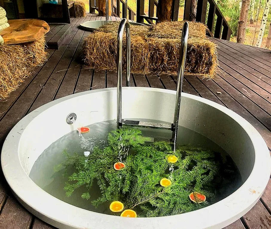 Лесной теремок с горячей купелью