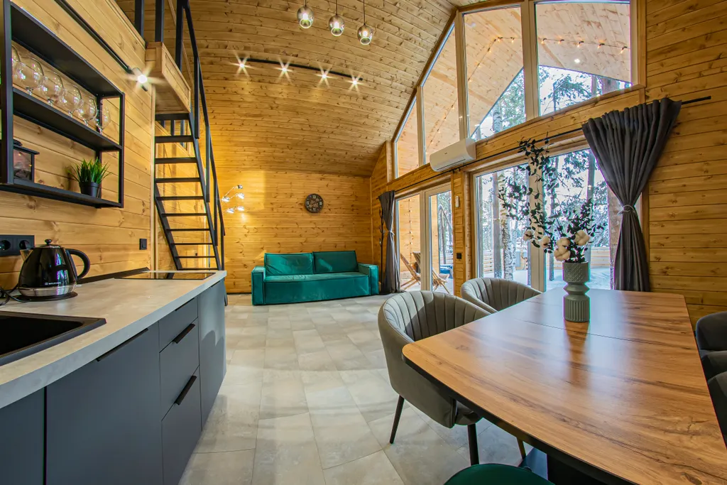 Дом с с чаном и сауной в сосновом лесу "Барн-хаус 2"