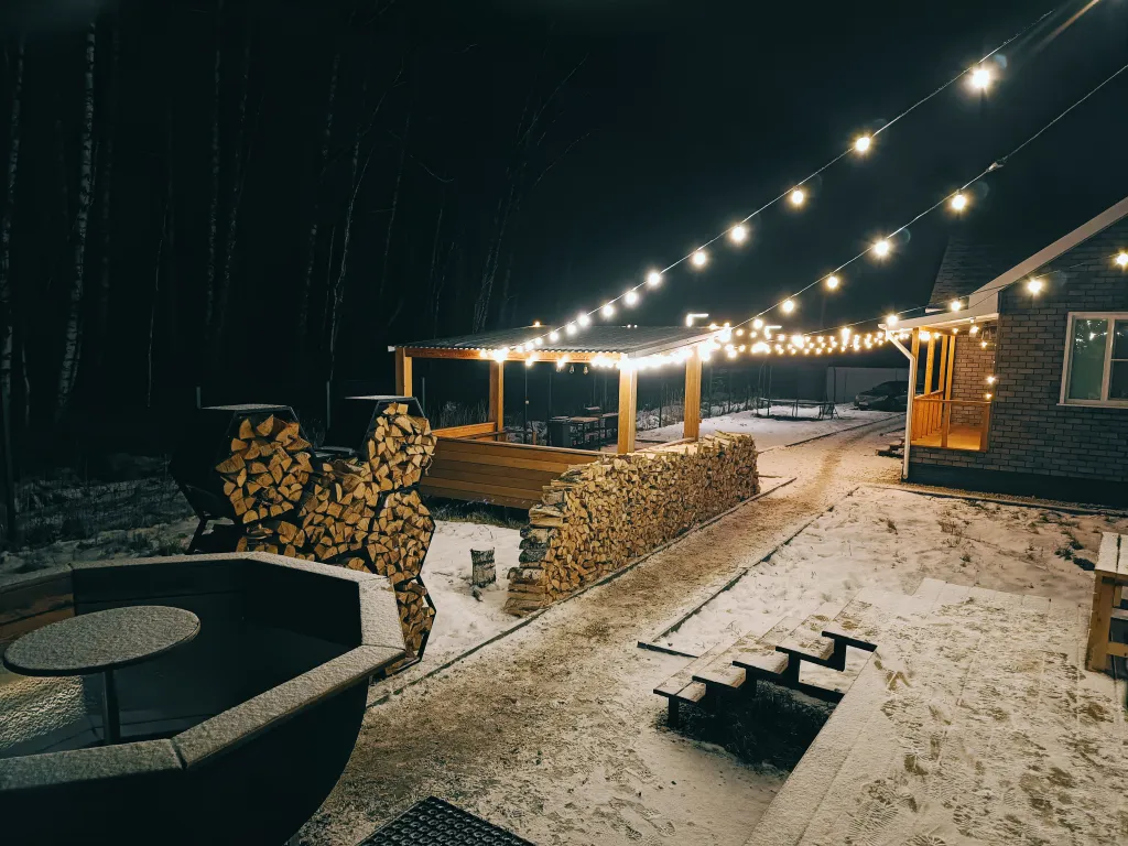 Дом в лесу с баней и чаном