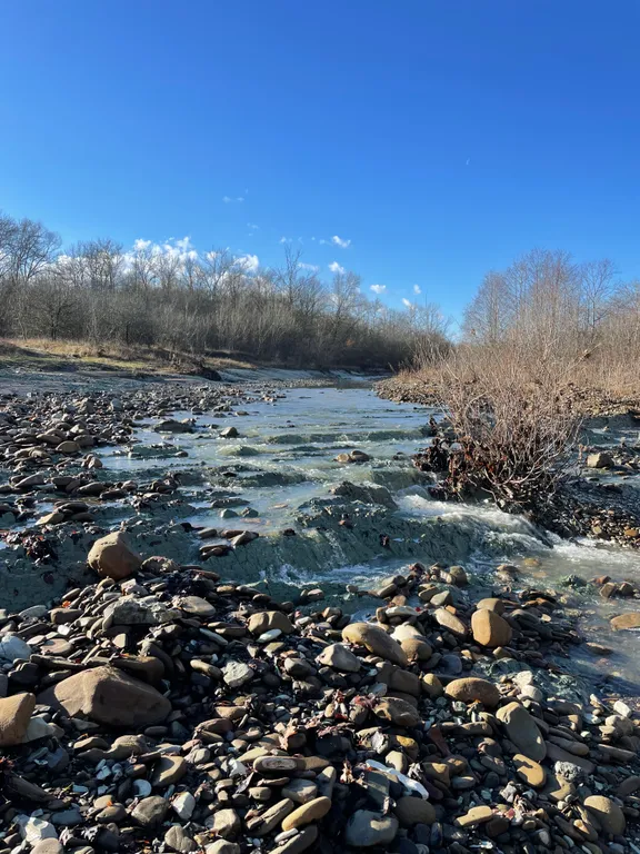 Уютный дом у горной реки