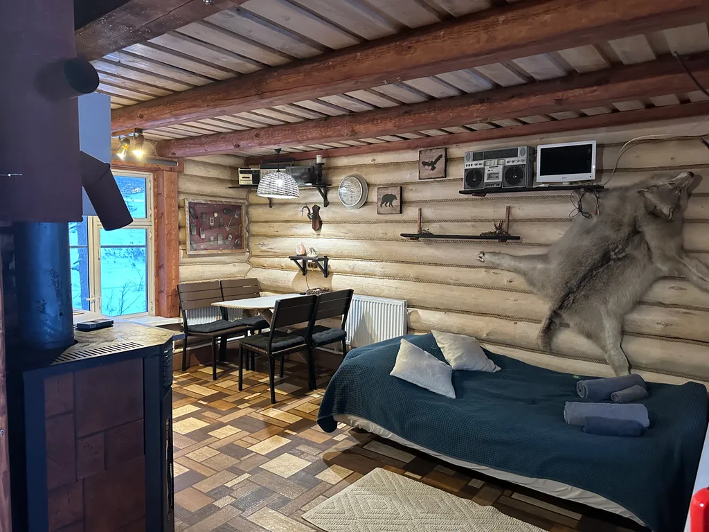 Просторный деревянный лесной дом с двумя спальнями