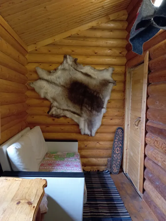 Меличуярви дом из бревна с сауной на берегу озера у самого леса