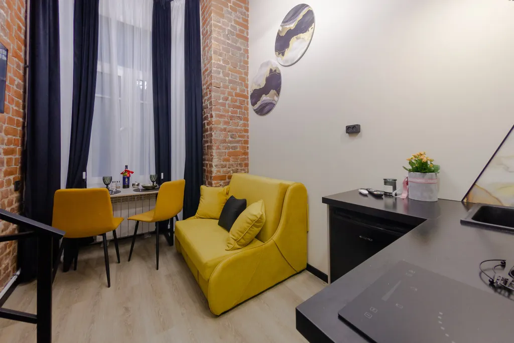 Квартира Квартира Новая студия с видом на реку Фонтанку и всем необходимым для комфорта! — Санкт-Петербург