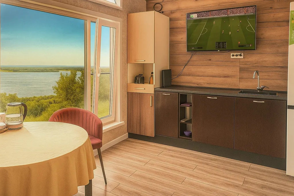 Дом с панорамным видом на реку и горнолыжку в 30 минутах от Казани