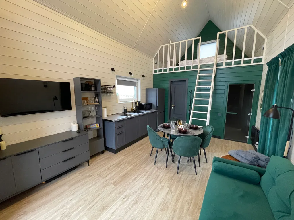 Новый современный дом с сауной в стиле барн хаус