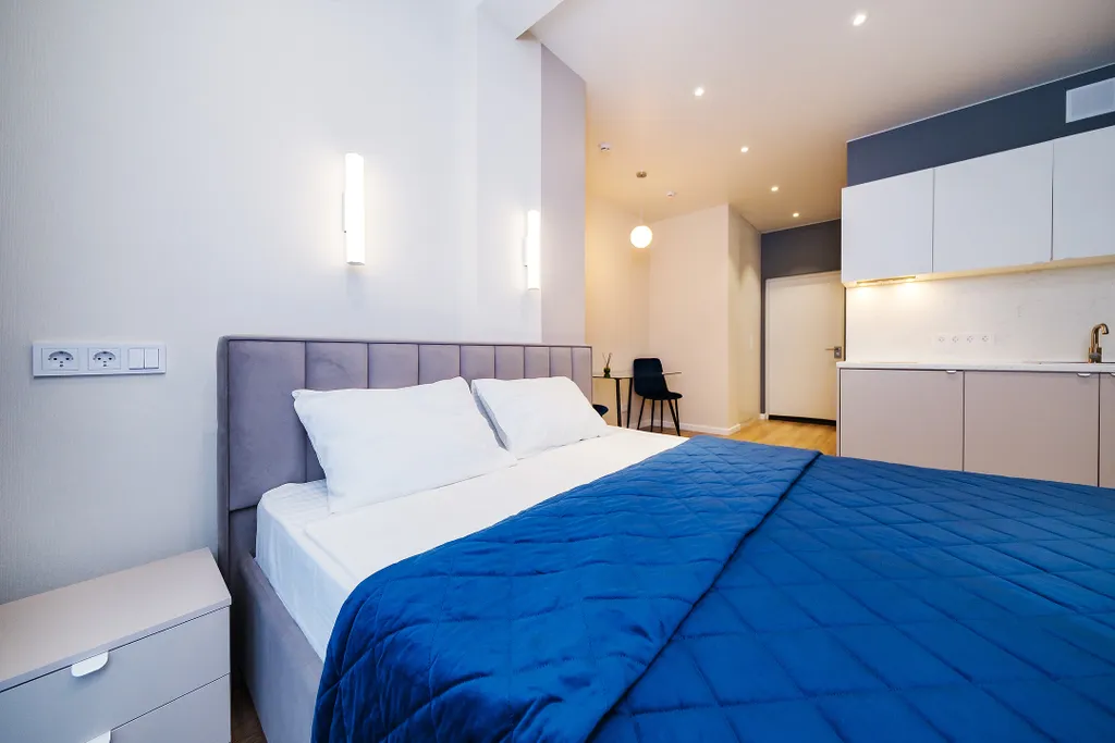 Студия в 8-и минутах ходьбы от моря с бассейном