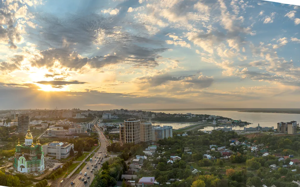 Роскошные апартаменты с видом на Волгу, кондиционер, гостиничный сервис