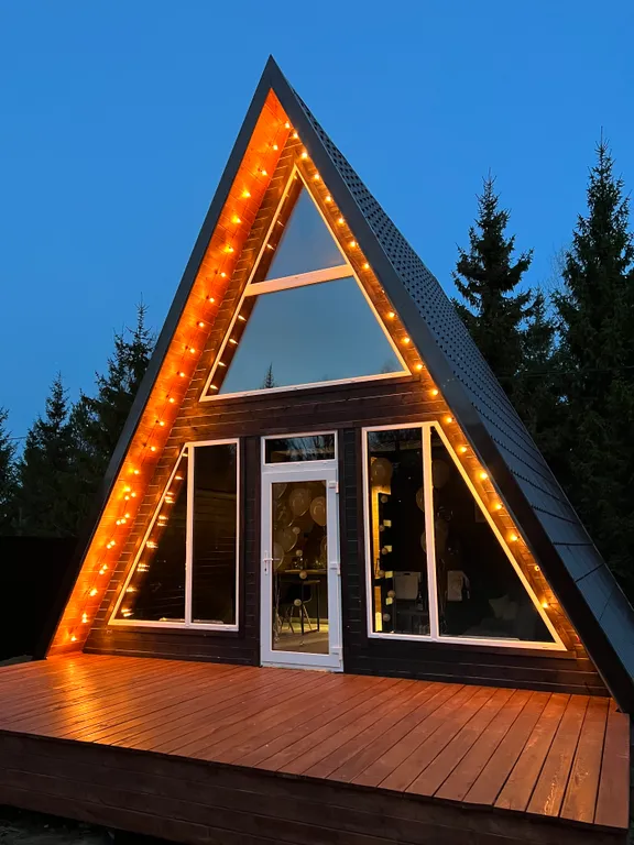 Уютный романтический домик А-фрейм