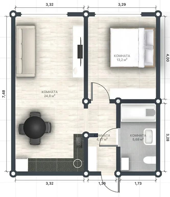 Просторная квартира формата 1+ в ЖК