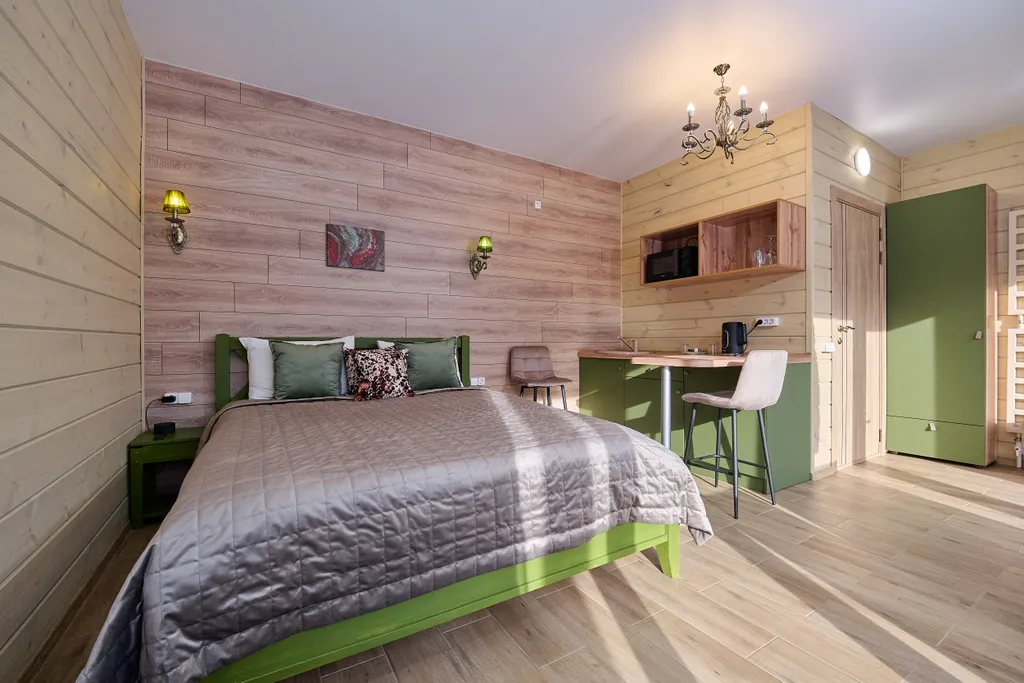 Шале для двоих, пешая доступность горнолыжных трасс