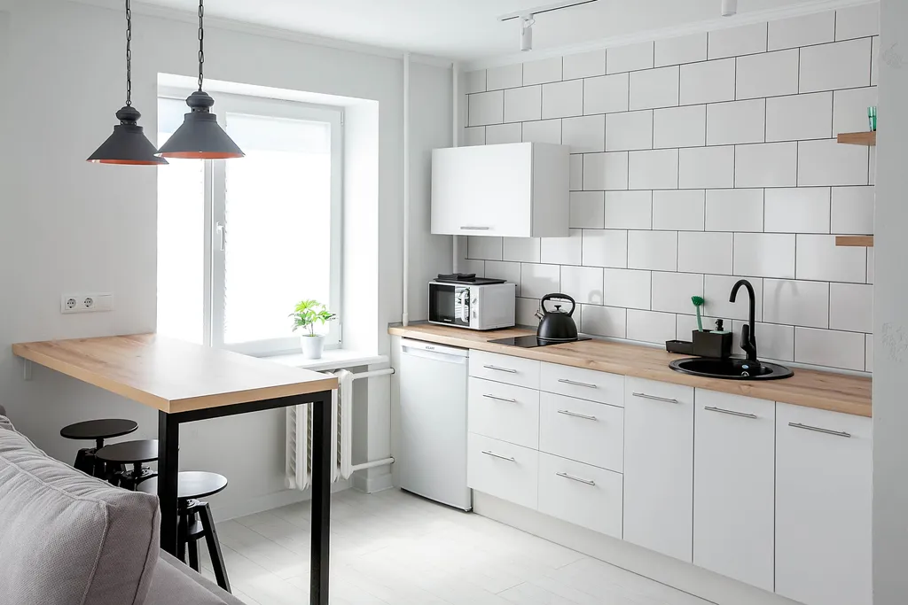 Светлая квартира-студия NINA в скандинавском стиле недалеко от центра