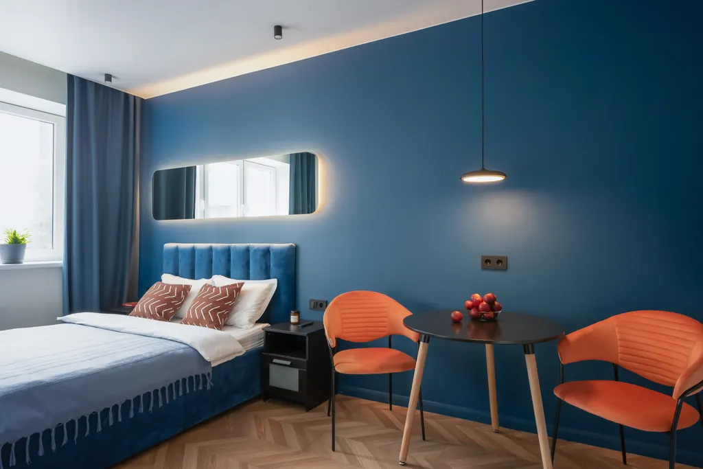 Квартира Квартира Стильная студия Тёмно-синяя в центре — Калининград