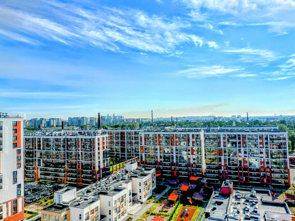 Квартира Квартира Видовая новая студия у метро и парка — Санкт-Петербург