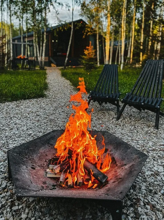 Дизайнерский панорамный дом с сауной в хвойном лесу