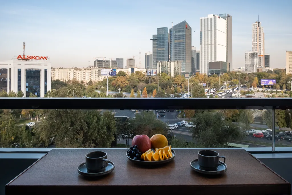 Современная студия с панорамой Tashkent City