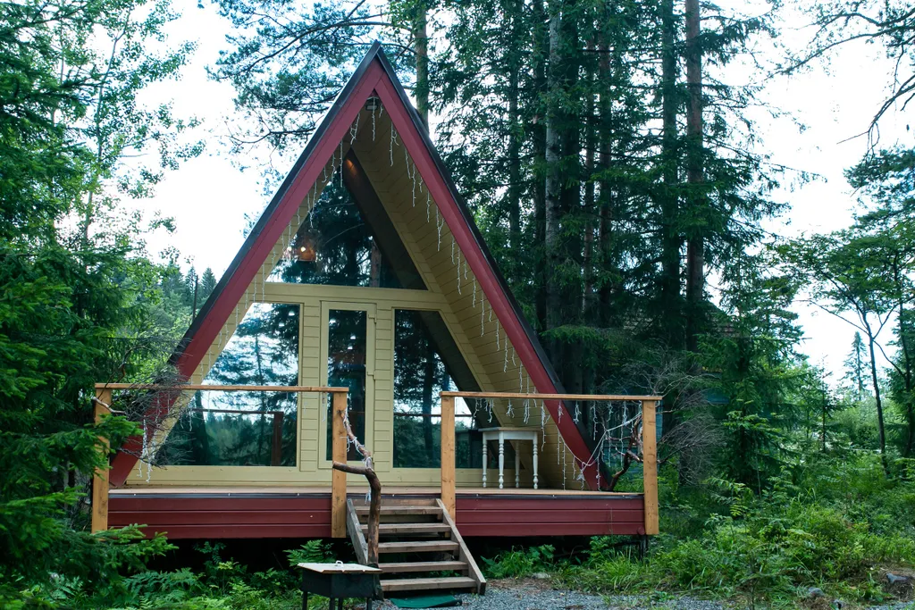 А-фрейм дом на горе