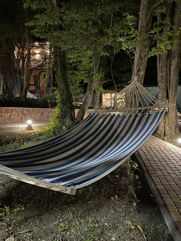 Домик в лесу у моря с верандой