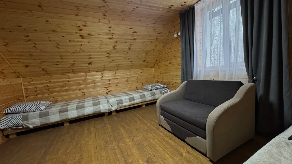 Дом Тихий Бор в березовом лесу