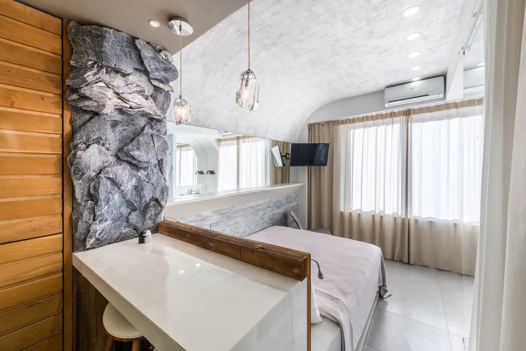 ЛАЙТ БЛЮ ДИЗАЙН-СТУДИЯ | 30 м² | Уют в стиле ростик с горным пейзажем!