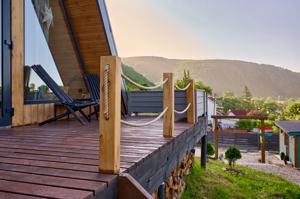 Уютная А-фрэйм хижина в горах Адыгеи