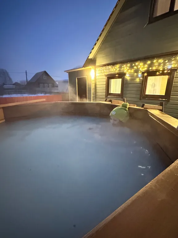 Дом-баня с бассейном и чаном