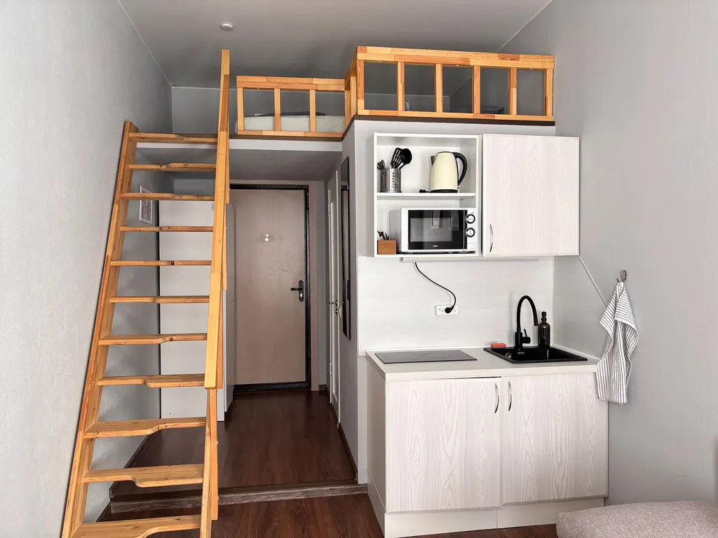 Комфортная студия с собственной душевой комнатой и мини-кухней