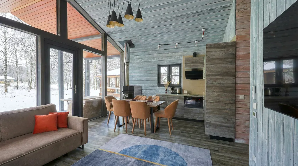 BarnHouse с камином, кондиционером и террасой