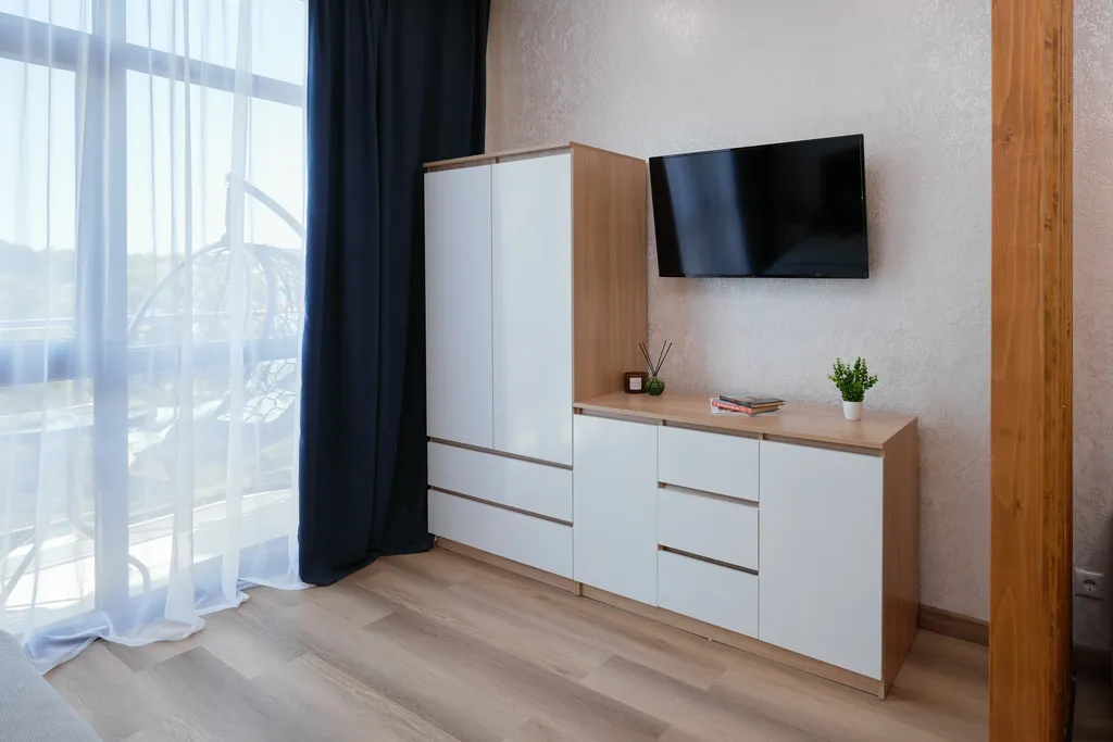 Студия с дизайнерским ремонтом