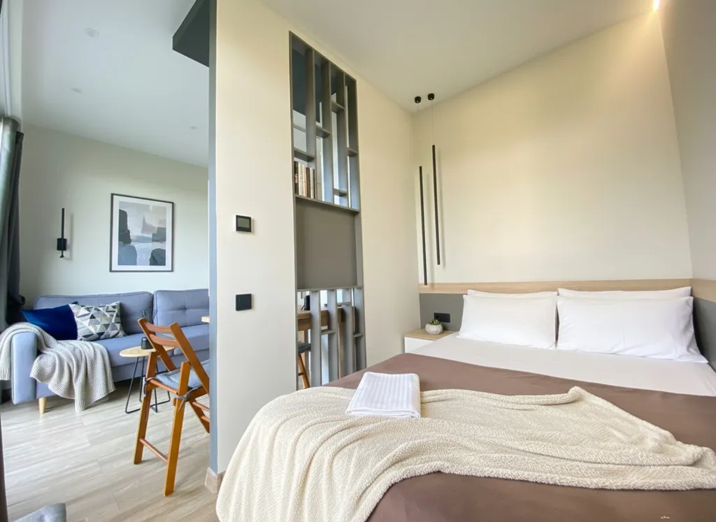 Квартира Квартира Стильная студия на первой береговой. Море всего 5 минут пешком! — Сириус