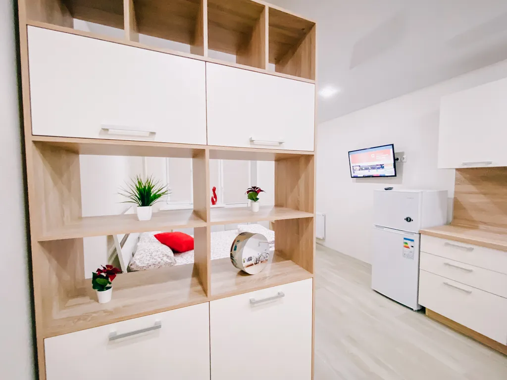 Милая студия для троих. Две кровати