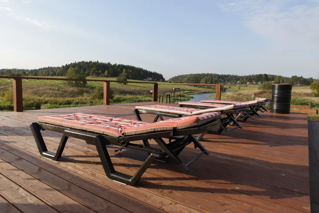 Дом Афрейм с подогреваемой купелью в террасе дома Лисичкино Карелия