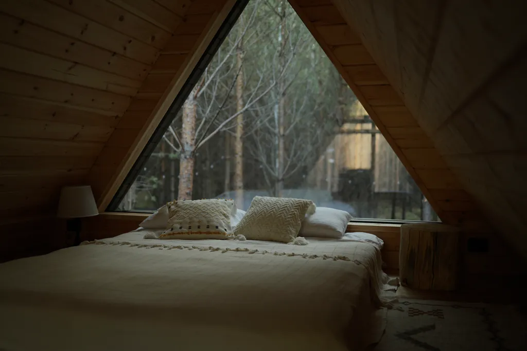 Лодж A-frame №1 в сосновом лесу