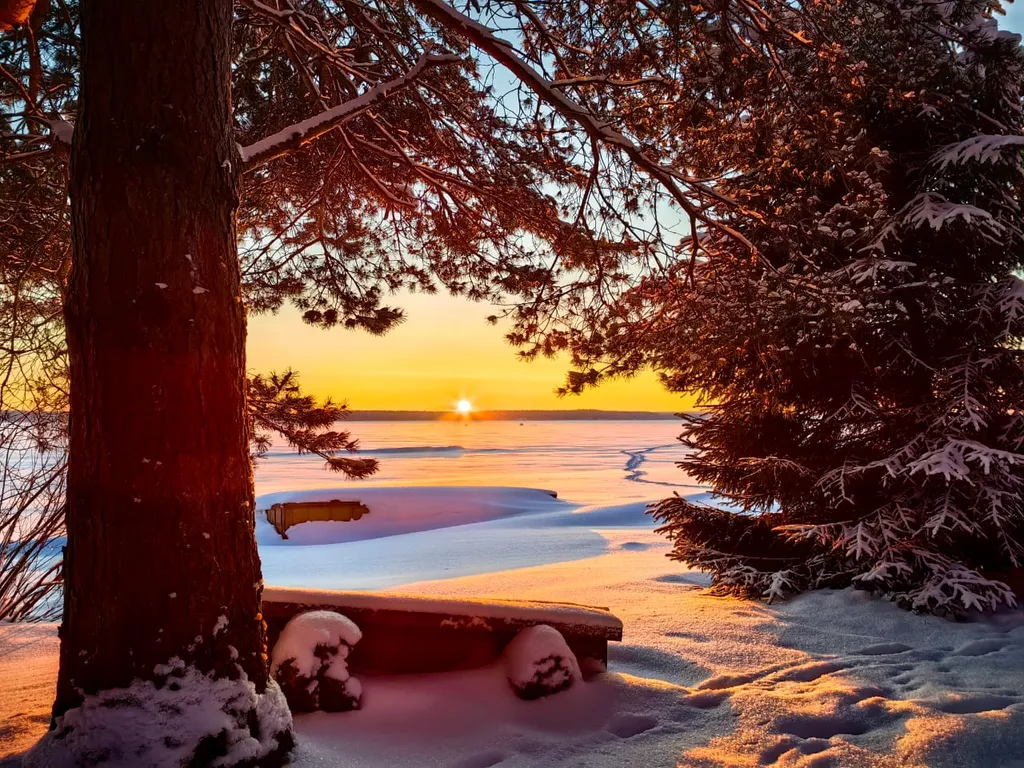 Коттедж Дом у озера с баней, чаном и детской площадкой с батутом. — Ланино