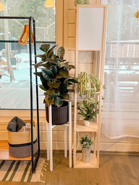 Дом в лесной сказке с видом на закат