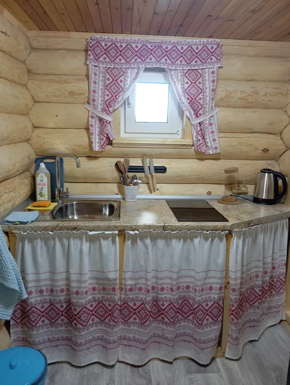 Деревянный дом, на берегу меличуярви, на краю леса в карельском селе