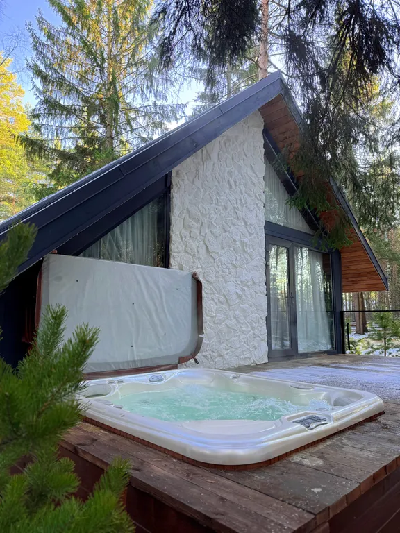 Коттедж Уютный дом Elovoye в сердце леса с уличным спа-бассейном — аренда посуточно в Красный Огорок