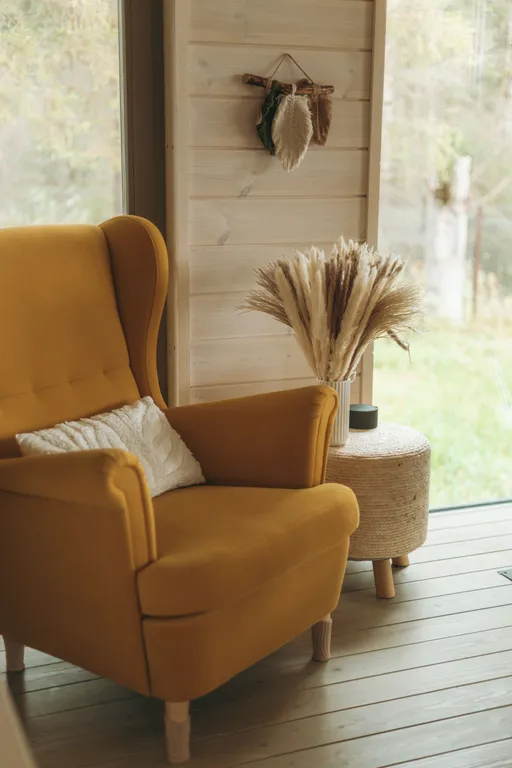 Дом с баней и чаном у воды и леса бохо