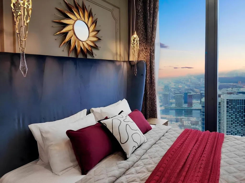 Квартира Квартира Sky City Moscow Уютная Студия на 43 этаже с видом на закат! Lux дизайн — Москва