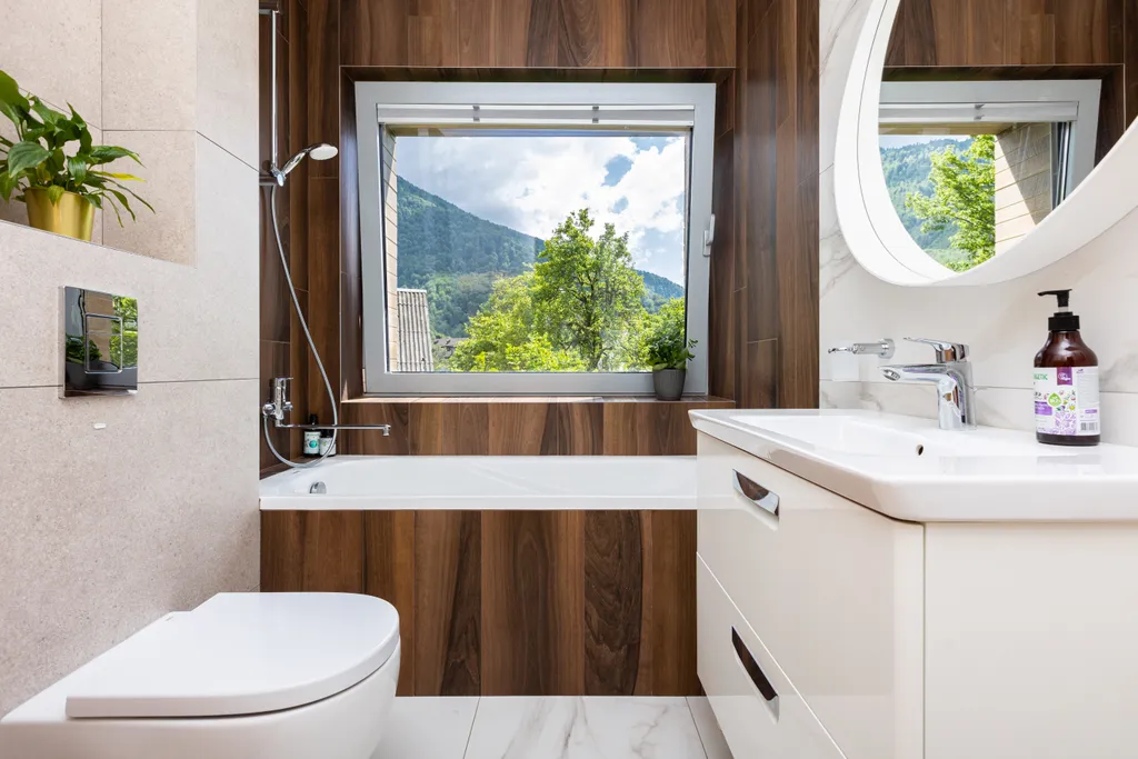 Просторная квартира с живым камином и видом на горы