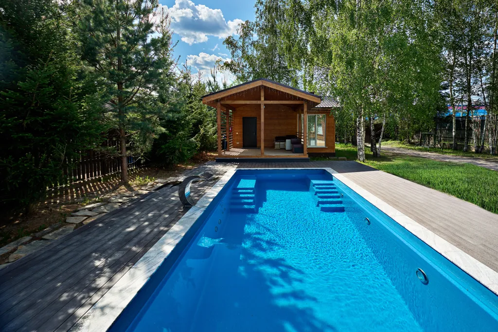 Дом с баней, хамамом, караоке и теплым уличным бассейном