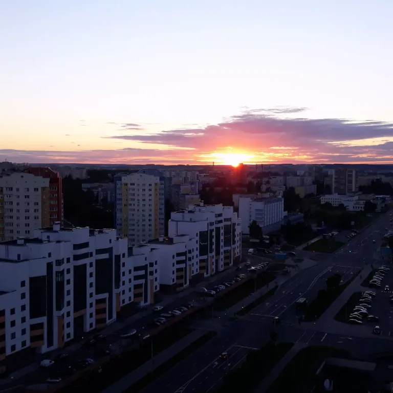 С видом на город с высоты птичьего полёта