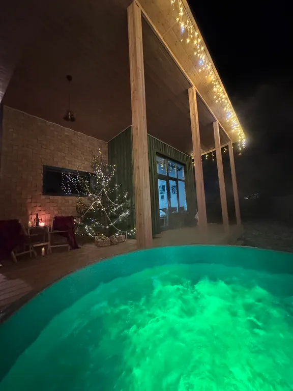 Дом баня с купелью у леса