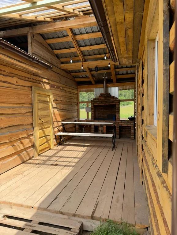 Дом с баней в лесу