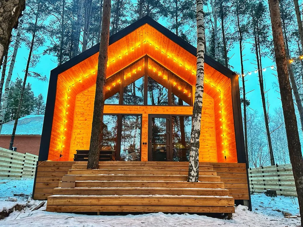 Дом с с чаном и сауной в сосновом лесу "Барн-хаус 2"