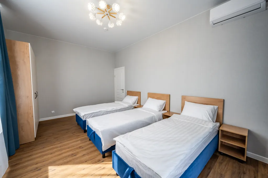 Комфортная квартира с тремя раздельными кроватями