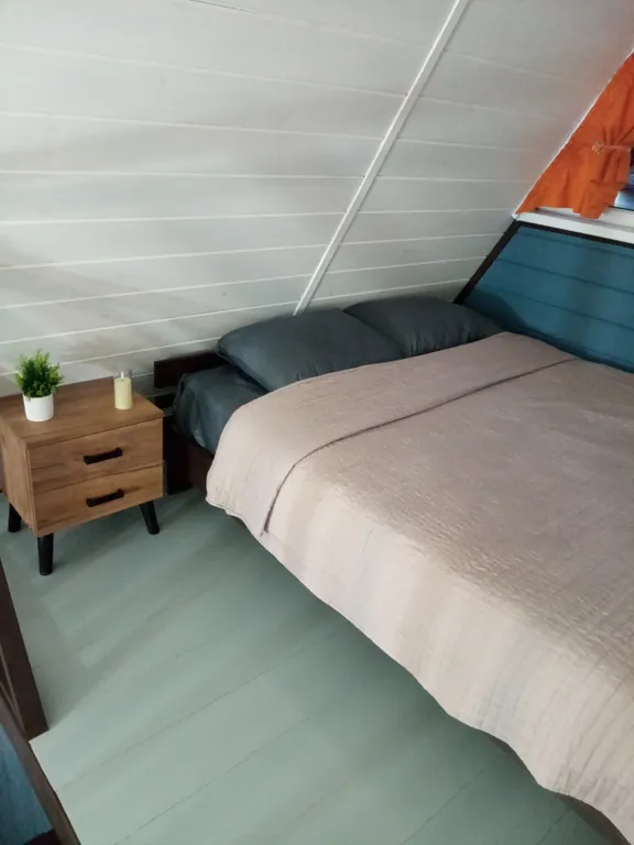 Дом-шале А-фрейм Счастье с баней у реки