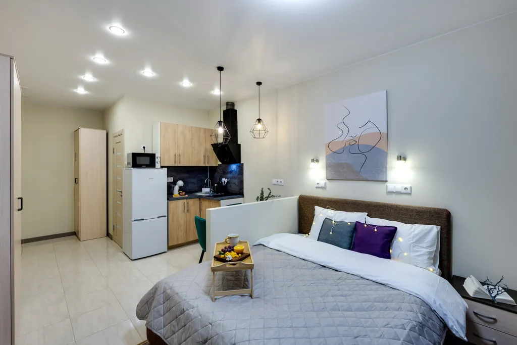 Для теплых вечеров: студия Сага с балконом в Одинбург, вблизи больницы