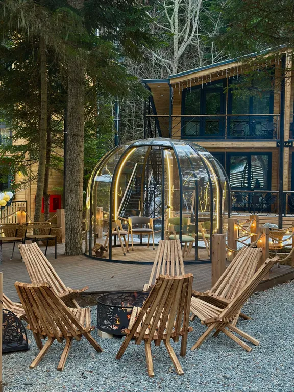 Коттедж relax с чаном и видом на хвойный лес