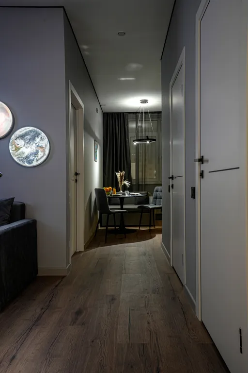 Luna Moscow — дизайнерская квартира с зеркальной мозаикой возле кровати